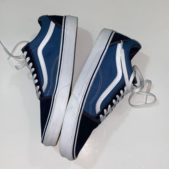 Vans Blue and White Old Skool Sneakers Size Unixes Women’s 12 Men 10.5 - Picture 8 of 13